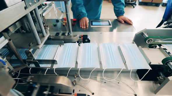 Face Mask Production Line at a Medical Mask Manufacturing Facility