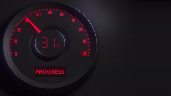 Red and Black Progress Meter or Indicator