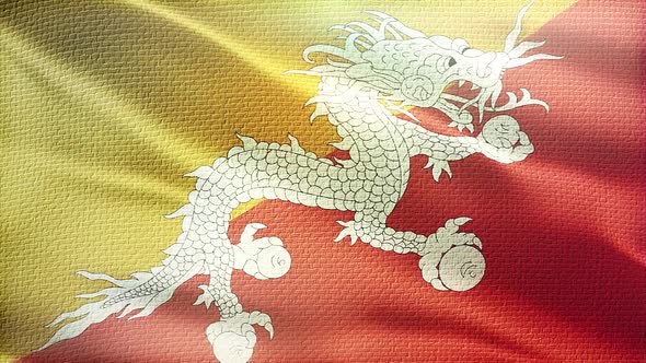 Waving Bhutan Flag