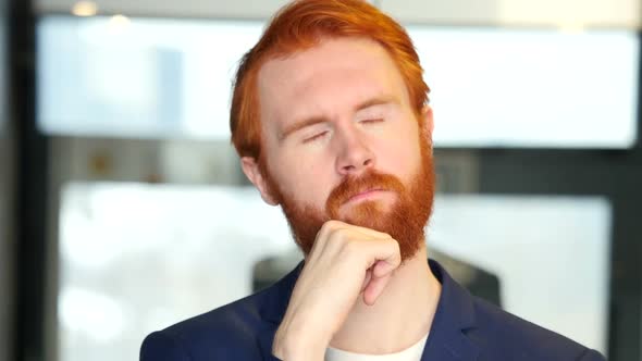 Thinking Pensive Businessman Portrait