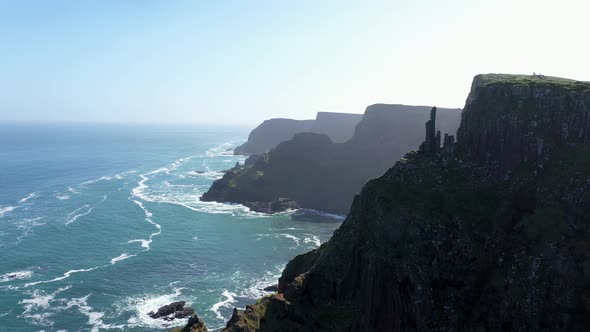 The Giants Causeway lies at the foot of the basalt cliffs along the sea coast on the north shores of