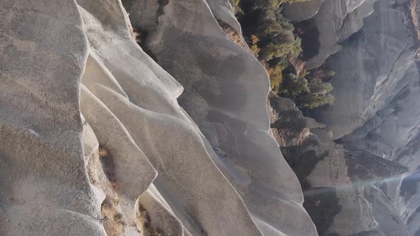 Vertical Video Cappadocia Landscape Aerial View