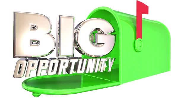Big Opportunity Mailbox Chance Offer Proposal Delivery 3d Animation