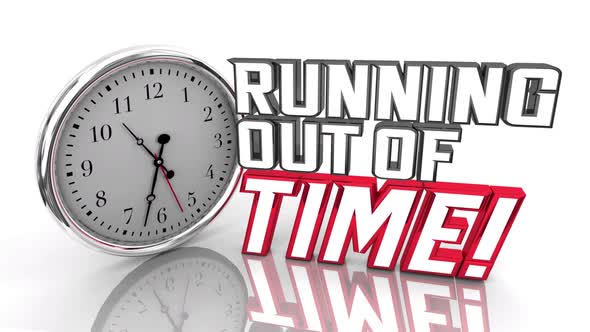 Running Out Of Time Clock Words Deadline Clock Ticking Down 3d Animation