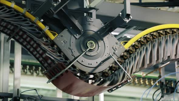 Daily Newspaper in a Process of Offset Printing As Seen From Below