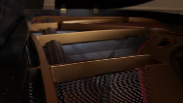 Old piano in morning sunlight