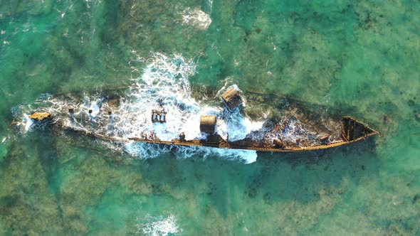 Mildura Wreck, Cape Range National Park, Exmouth, Western Australia 4K Aerial Drone