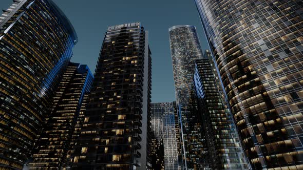 City Skyscrapers at Night