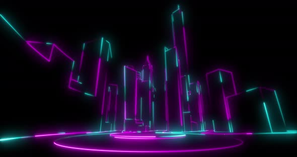 Night neon cityscape 2