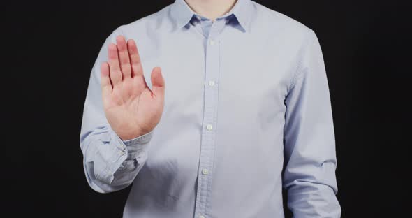 Man waving hand