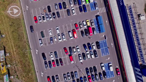 Busy Car Park in the Town