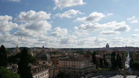 Time lapse from Piazza del Popolo in Rome