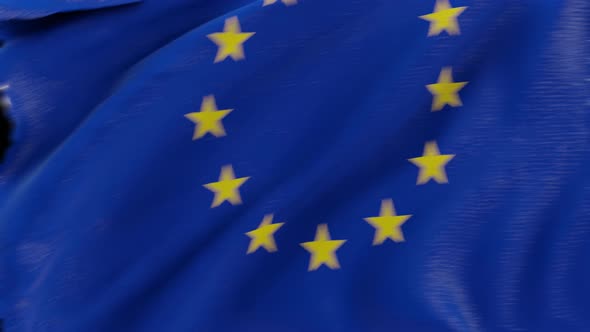 4K European Union flag transition with alpha. two step