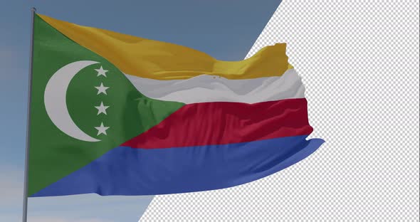 flag Comoros patriotism national freedom, seamless loop, alpha channel