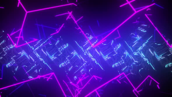 4k Side Neon Cybernetic Vj Loop