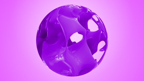 Purple Color Splash In Sphere