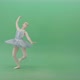 Happy Ballerina Ballet Dancing Girl In Blue Dress Chilling In Spin On Green Screen - VideoHive Item for Sale