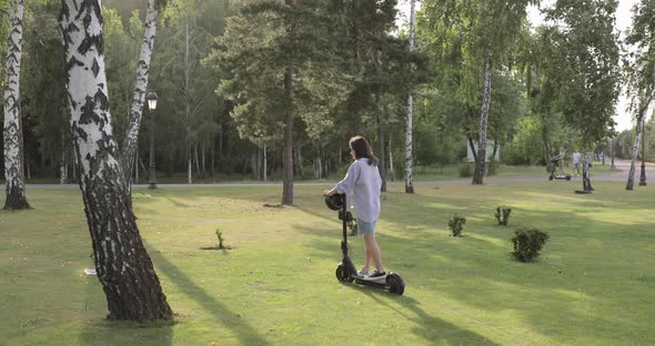 Female using alternative fuel transport.