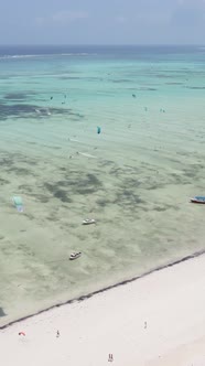 Beach on the Coast of Zanzibar Island Tanzania