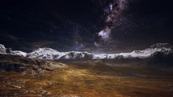 Himalaya Mountain with Star in Night Time