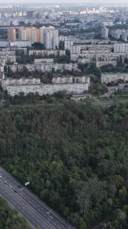 Aerial View of the Border of the Metropolis and the Forest