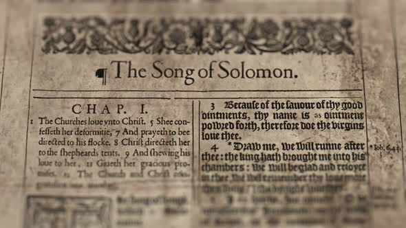 The Song Of Solomon, Slider Shot, Old Paper Bible, King James Bible