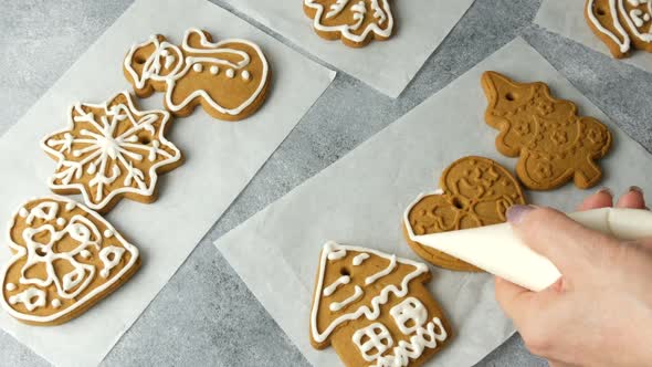 Decorating Holiday Gingerbread Cookie