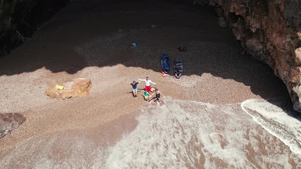 Family Dancing on a Sea Beach