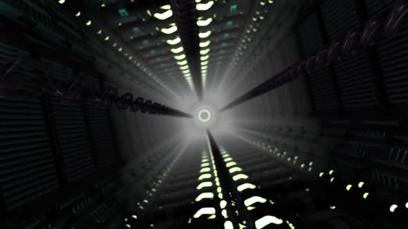 3D Sci-Fi Abstract Spaceship Corridor V12