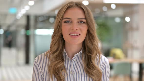 Portrait of Beautiful Businesswoman Doing Video Chat