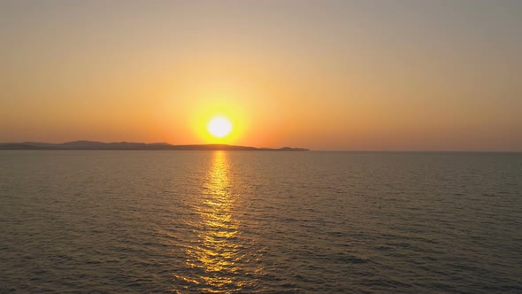 Beautifull Sea Sunset Landscape in Lemnos, Greece