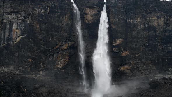 Majestic Twin Falls in Yoho Valley