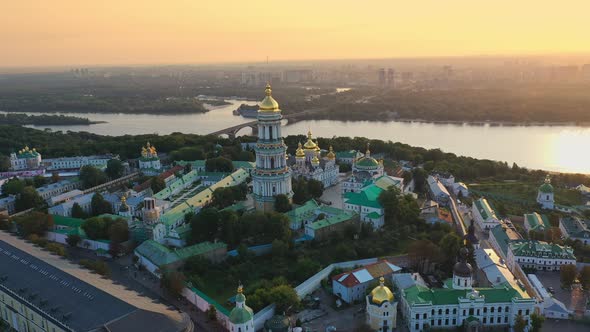 Drone Footage Aerial View of Kiev Pechersk Lavra in Kyiv Kiev, Ukraine