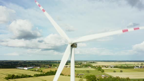 Wind Turbine on a Beautiful Evening Landscape