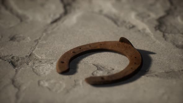 One Old Rusty Metal Horseshoe