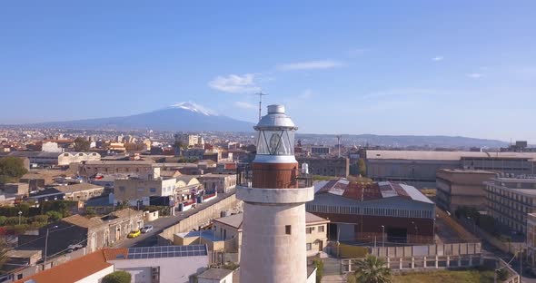 aerial view of Catania city near the main Cathedral