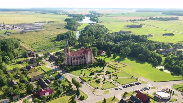 Old Retro Church of the Holy Trinity in Gerviaty Grodno Region Belarus