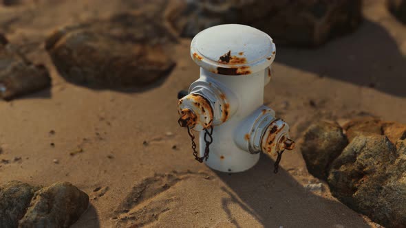 Abandoned Rusted Hydrant at Sand Beach