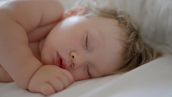 Peaceful Baby Boy Sleeping Bed in Room