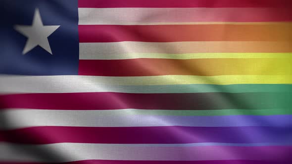 LGBT Liberia Flag Loop Background 4K