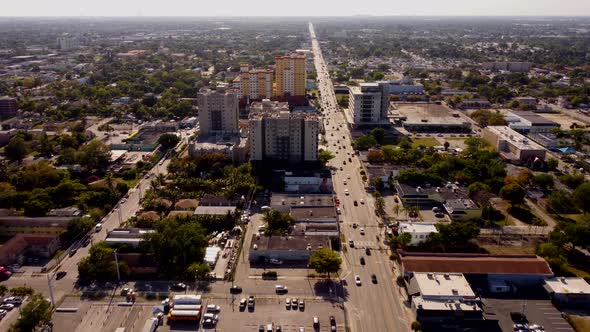 Apartment Buildings Miami 79th Street. Aerial Drone Video