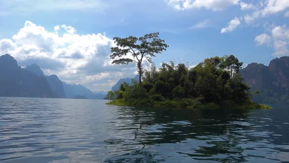 View From Boat on Island on Cheow Lan Lake