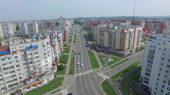 Typical residential area. Aerial view of new construction homes in residential area