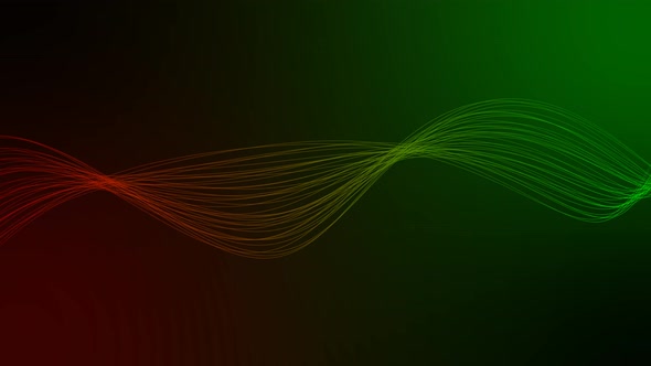 Red Green Line Wave Motion Animated Background