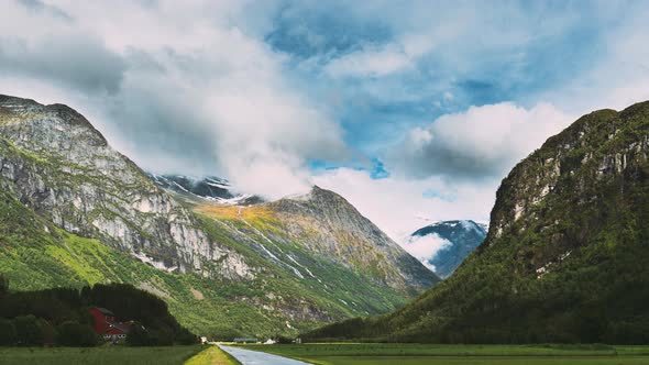 Stardalen, Skei I Jolster, Jostedalsbreen National Park, Norway. Beautiful Sky After Rain