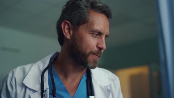 Portrait Doctor Visiting Patient in Clinic Ward