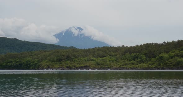 Saiko Lake with mountain Fuji