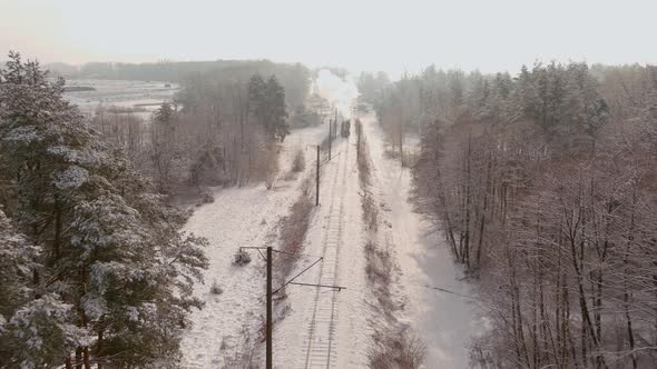 View of an Antique Restored Steam Locomotive Blowing Smoke Vehicle Traveling