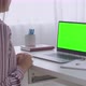 Greenscreen Laptop And Girl Talking - VideoHive Item for Sale