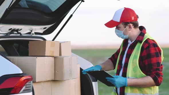 Young Delivery Man Checking List